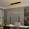 4-Light Linear LED Pendant Light E27 Black 131cm Bar