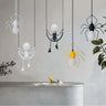 Novelty Spider Figure Pendant Light E27 Metal Black White Yellow