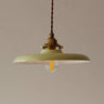 Vintage Metal Pendant Light E14 LED Braided Cable Green Yellow Silver Bronze