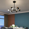 Black Industrial Sputnik Pendant Light Dimmable LED 5 Sizes