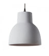 White Concrete Pendant Light Ø30cm Black Textile Cable